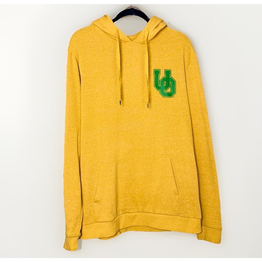District Large Oregon Ducks Butter‎ Yellow Fleece Hoodie Sweatshirt University